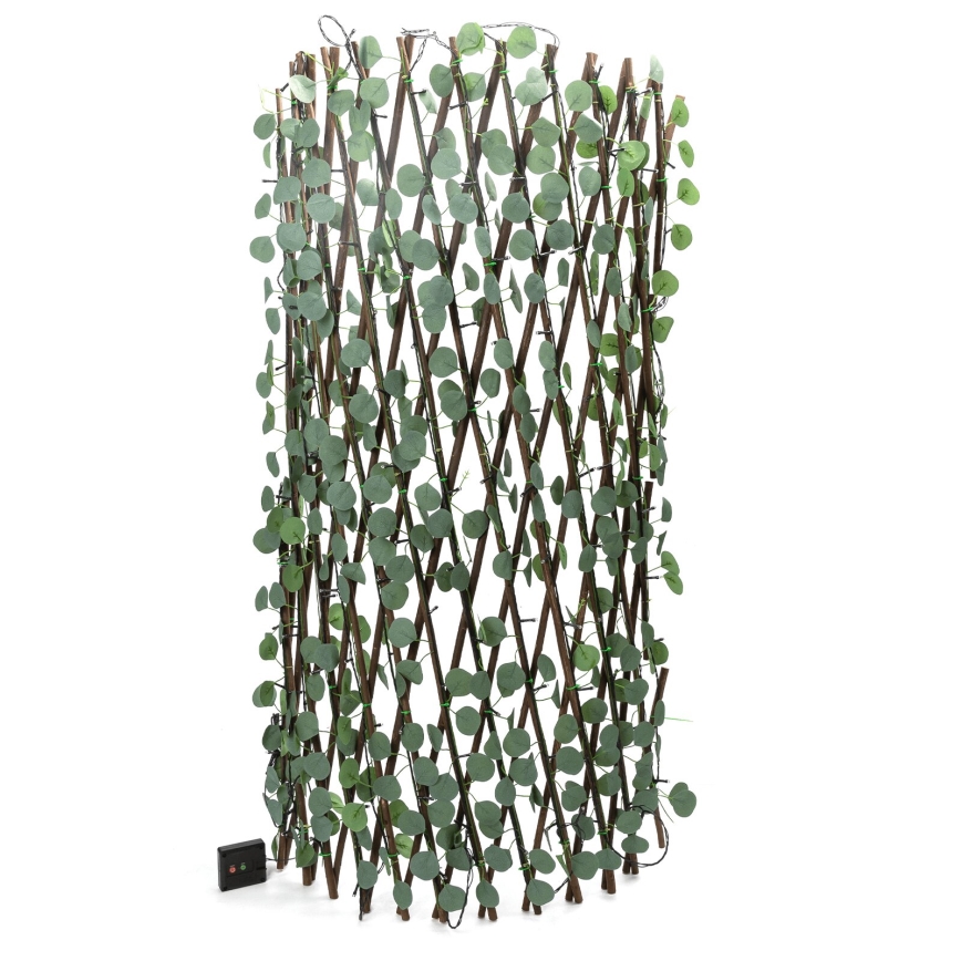 Instalație LED solară Aigostar 148xLED/2x1,2m IP65 300 mAh alb cald eucalipt