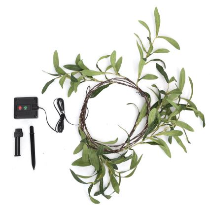 Instalație LED solară Aigostar 60xLED/4m IP65 300 mAh alb cald măslin