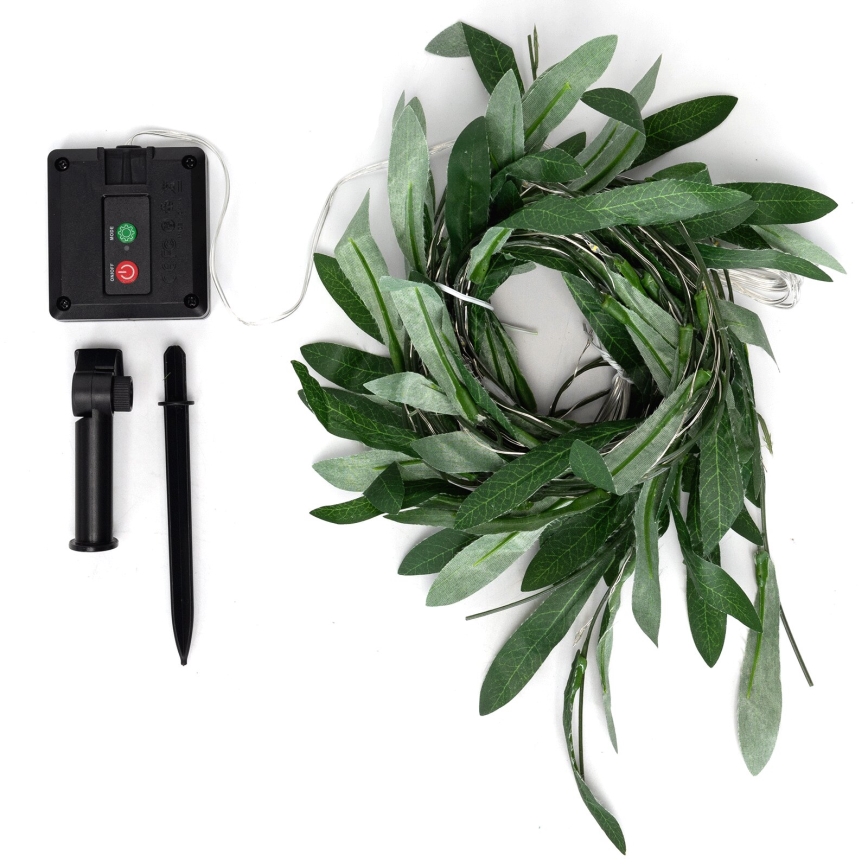 Instalație LED solară Aigostar 70xLED/4x1m IP65 300 mAh alb cald măslin