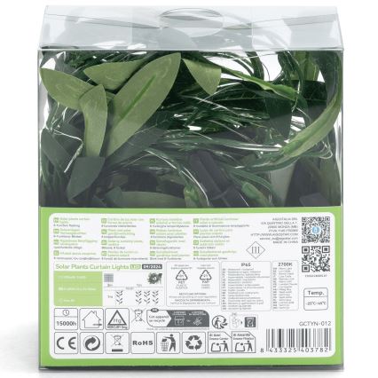 Instalație LED solară Aigostar 70xLED/4x1m IP65 300 mAh alb cald măslin