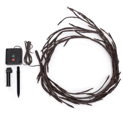 Instalație LED solară Aigostar 72xLED/4m IP65 300 mAh alb cald ramuri