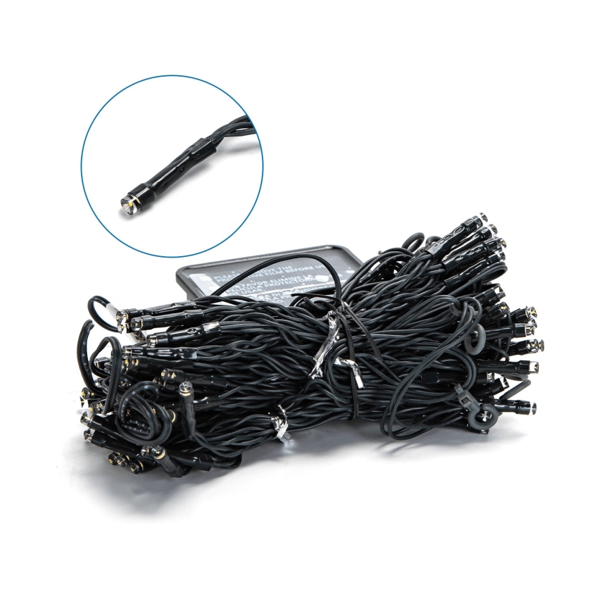 Instalație LED solară de Crăciun Aigostar 100xLED/8 funcții 4x1m IP65 alb cald 800 mAh