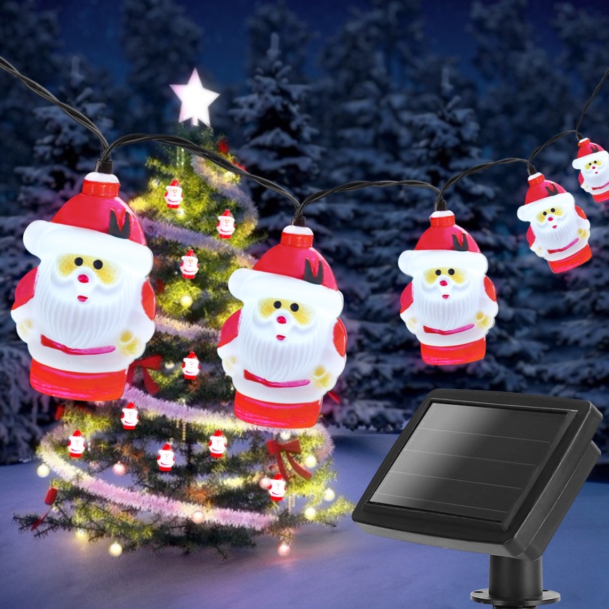 Instalație LED solară de Crăciun Aigostar 10xLED/3,8 m IP44 alb rece 400 mAh