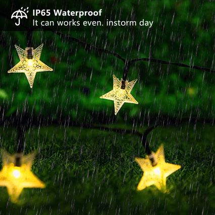 Instalație LED solară decorativă Brilagi STARS 50xLED/8 funcții 7m IP65 alb cald 600 mAh