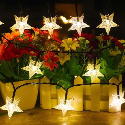 Instalație LED solară decorativă Brilagi STARS 50xLED/8 funcții 7m IP65 alb cald 600 mAh