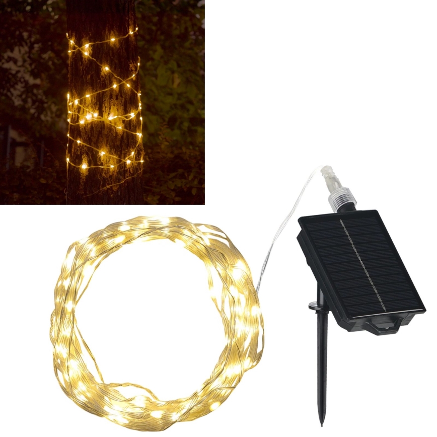 Instalație LED solară decorativă LED/3,7V 1800 mAh 10 m IP44 + telecomandă