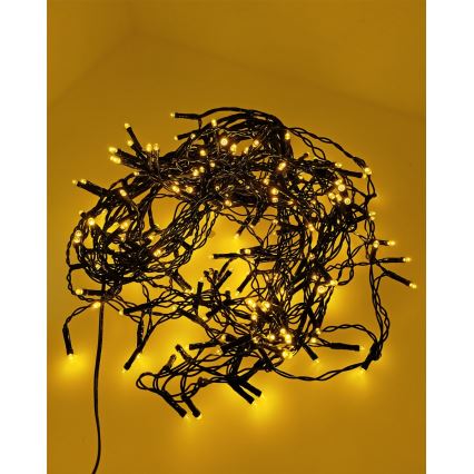Instalație luminoasă de Crăciun LED pentru exterior 200xLED/230V 7,6 m IP44 negru