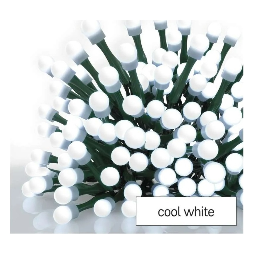 Instalație luminoasă LED, 200 LED, 8 funcții, 20 m, IP44, alb rece