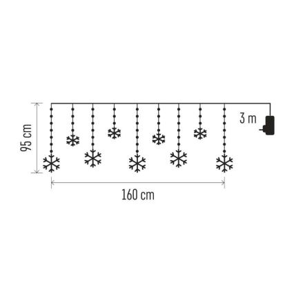 Instalație luminoasă LED de exterior 131xLED/1,6m IP44 alb rece