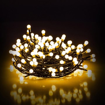 Instalație luminoasă LED de exterior pentru Crăciun, 100 LED/8 funcții, 15 m, IP44, alb cald