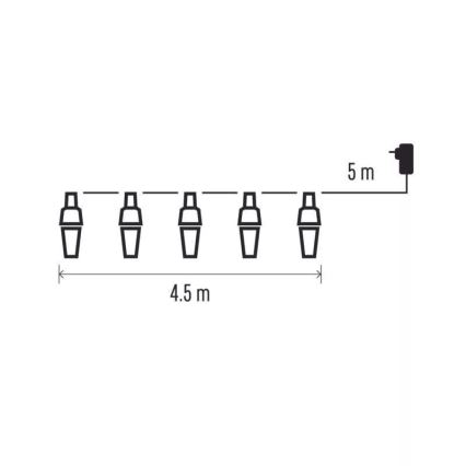 Instalație luminoasă LED de exterior pentru Crăciun 10xLED/9,5 m IP44 alb rece