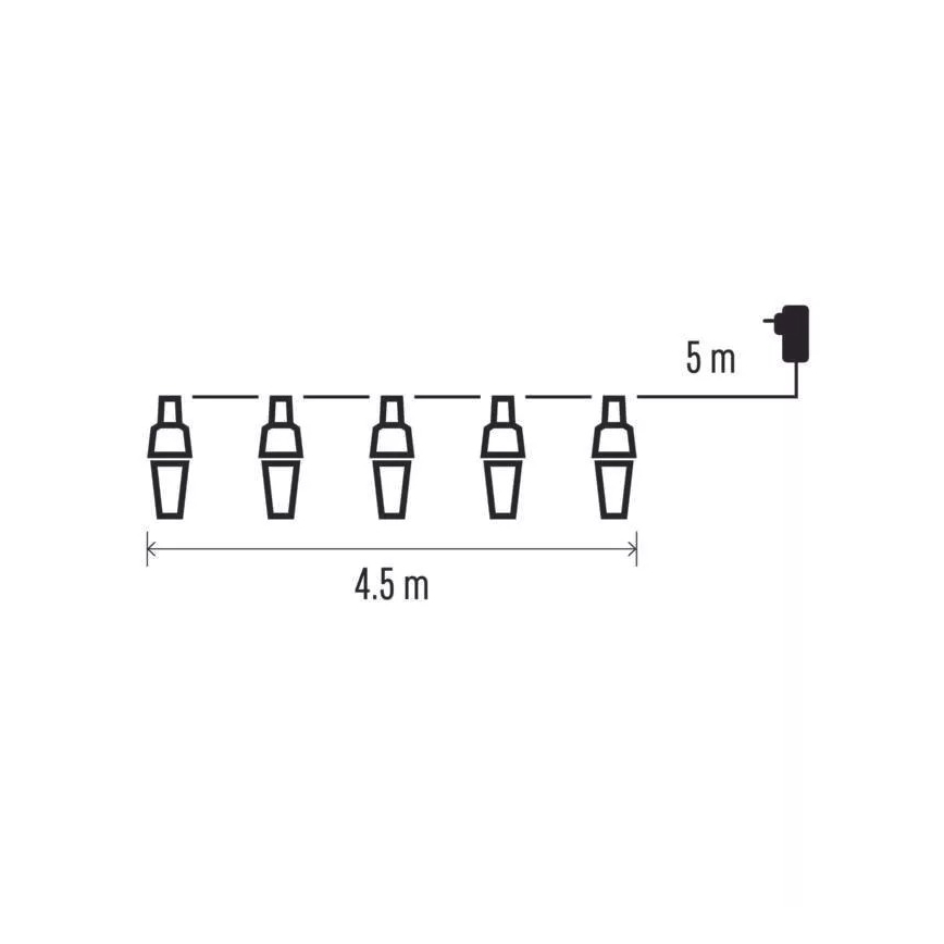 Instalație luminoasă LED de exterior pentru Crăciun 10xLED/9,5 m IP44 alb rece