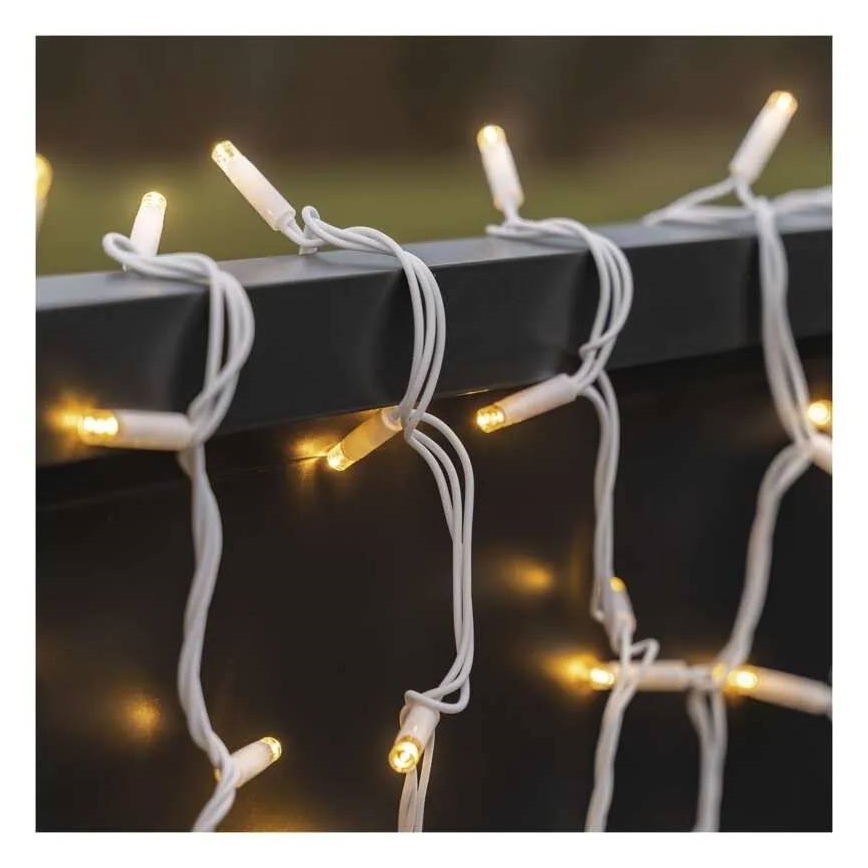 Instalație luminoasă LED pentru exterior 100xLED/10m IP44 alb cald