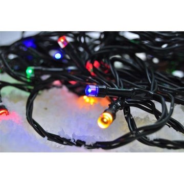 Instalație luminoasă LED pentru exterior 13 m, 100 LED, 8 funcții, IP44, multicolor