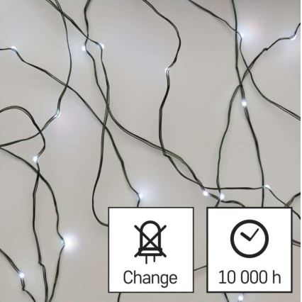 Instalație luminoasă LED pentru exterior, 150 LED / 20 m, IP44, alb rece