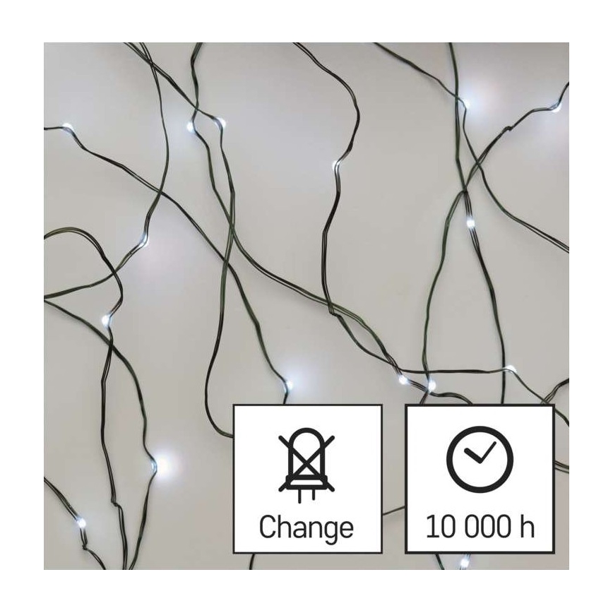 Instalație luminoasă LED pentru exterior, 150 LED / 20 m, IP44, alb rece