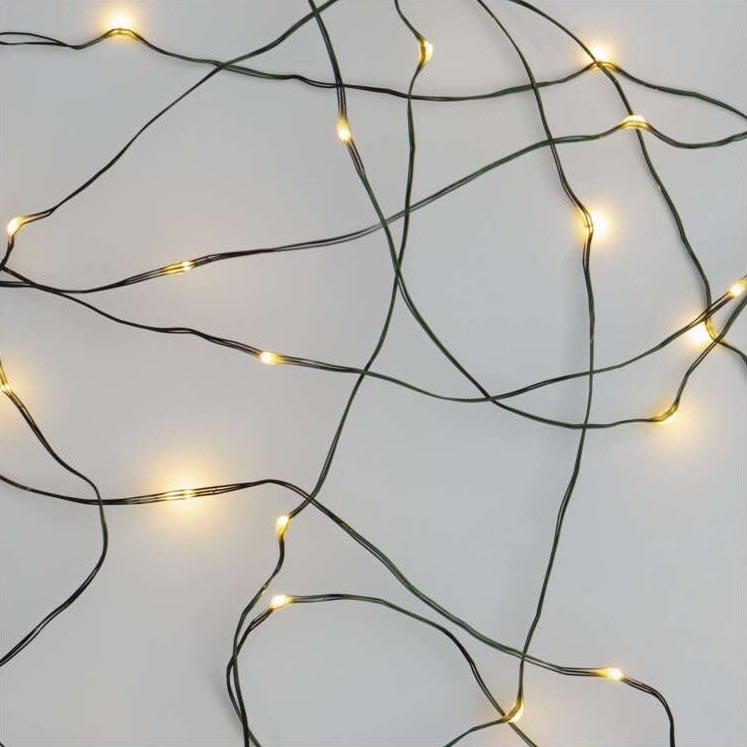 Instalație luminoasă LED pentru exterior, 40 LED, 9 m, IP44, alb cald