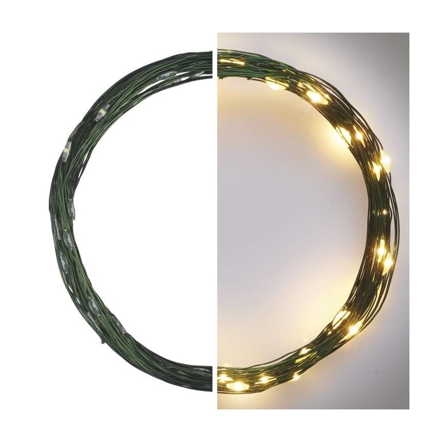 Instalație luminoasă LED pentru exterior, 40 LED, 9 m, IP44, alb cald