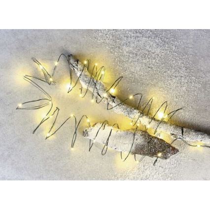 Instalație luminoasă LED pentru exterior, 40 LED, 9 m, IP44, alb cald