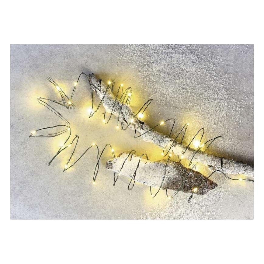 Instalație luminoasă LED pentru exterior, 40 LED, 9 m, IP44, alb cald