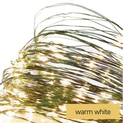 Instalație luminoasă LED pentru exterior, 40 LED, 9 m, IP44, alb cald