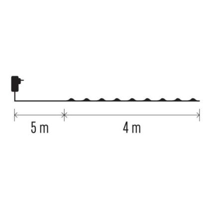 Instalație luminoasă LED pentru exterior, 40 LED, 9 m, IP44, alb cald