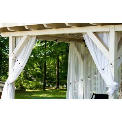 Instalație luminoasă solară LED 20xLED/8 funcții 500 mAh 7,6 m IP67 alb cald