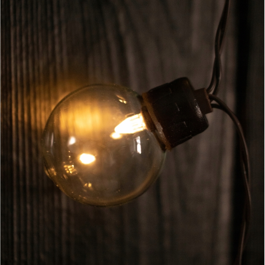 Instalație luminoasă solară LED 20xLED/8 funcții 500 mAh 7,6 m IP67 alb cald