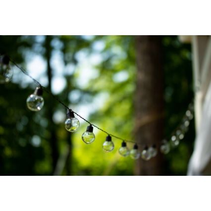 Instalație luminoasă solară LED 20xLED/8 funcții 500 mAh 7,6 m IP67 alb cald