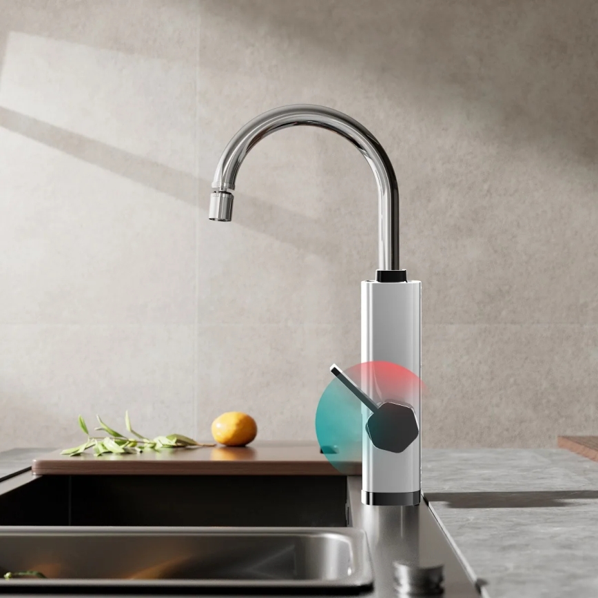 Instant de apă caldă cu afișaj LED 3000W/230V IPX4 alb