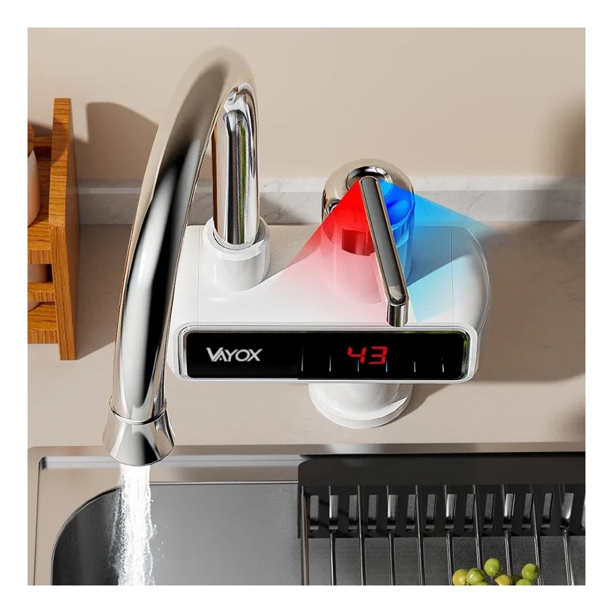 Instant de apă caldă cu afișaj LED 3000W/230V IPX4 alb