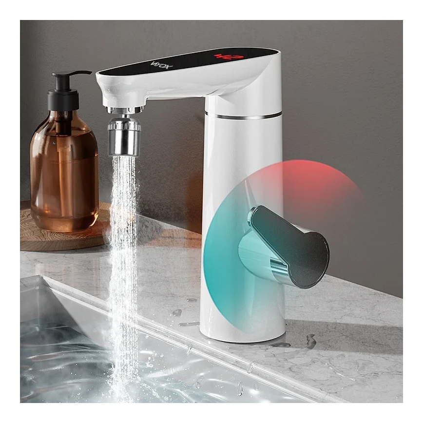 Instant de apă caldă cu afișaj LED 3000W/230V IPX4 alb