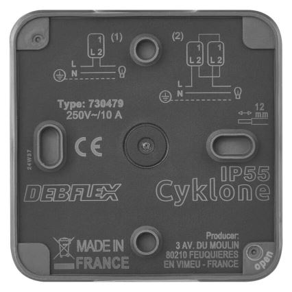Întrerupător casnic pentru curent alternativ 250V/10A IP55