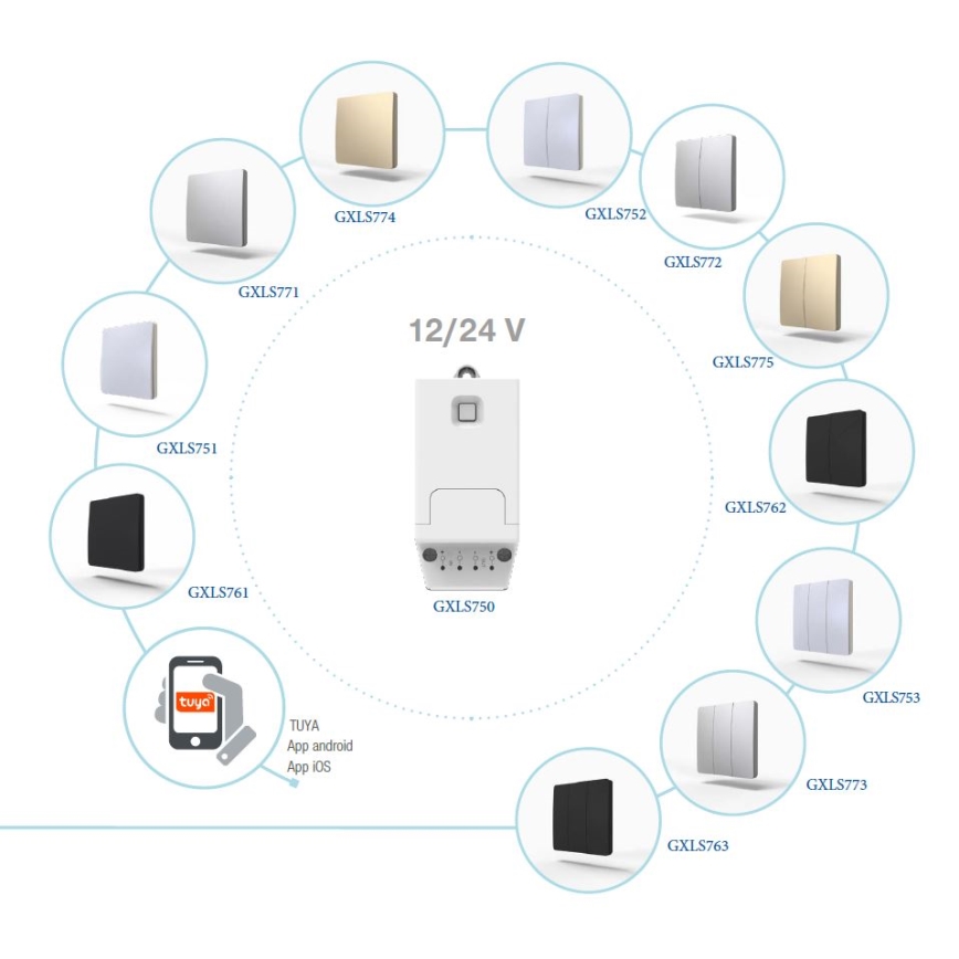 Întrerupător cinetic fără fir 1P IP67, auriu