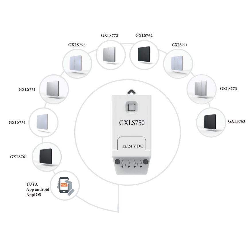 Întrerupător cinetic fără fir, 3 poli, IP67, argintiu