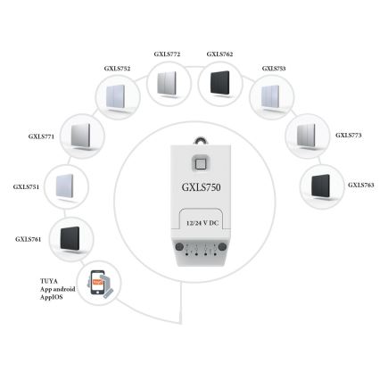 Întrerupător fără fir cinetic 3P IP67, alb