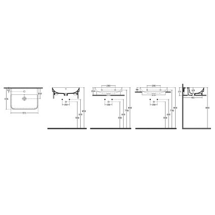 Isvea - Lavoar pentru blat SOTT AQUA 57x44 cm ceramică/alb