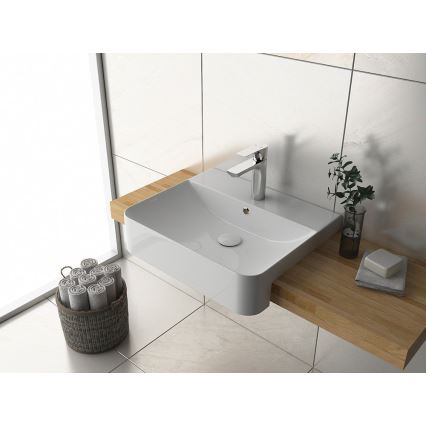 Isvea - Lavoar semi-încastrat SOTT AQUA 59x49 cm ceramică/alb