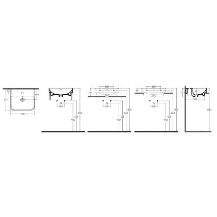 Isvea SOTT AQUA lavoar pentru blat 48x42 cm ceramică/alb