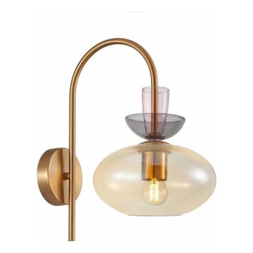 ITALUX - Aplica de perete FANDA 1xE27/40W/230V, auriu/bej fumuriu