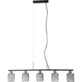 ITALUX - Candelabru suspendat pe cablu SIMONA 5xE14/40W/230V negru/auriu