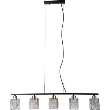 ITALUX - Candelabru suspendat pe cablu SIMONA 5xE14/40W/230V negru/auriu