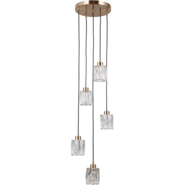 ITALUX - Candelabru suspendat pe cablu TORNO 5xE14/40W/230V, auriu