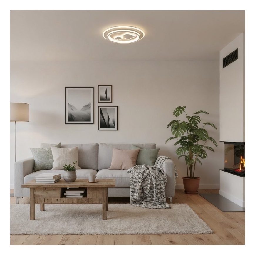 ITALUX - Plafonieră LED dimabilă PARCO, 55W, 230V, 3000-6500K, Ø 50 cm, albă + telecomandă