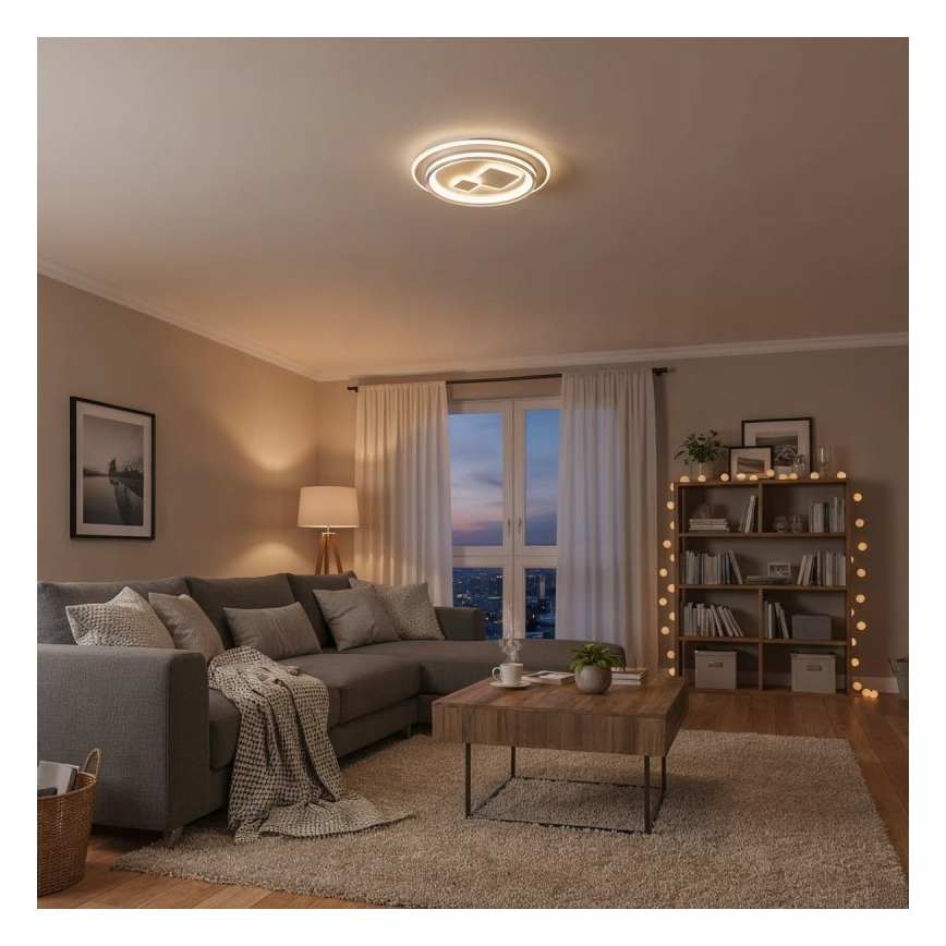 ITALUX - Plafonieră LED dimabilă PARCO, 55W, 230V, 3000-6500K, Ø 50 cm, albă + telecomandă