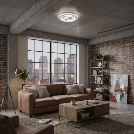 ITALUX - Plafonieră LED dimabilă PARCO, 55W, 230V, 3000–6500K, Ø 50 cm, albă + telecomandă