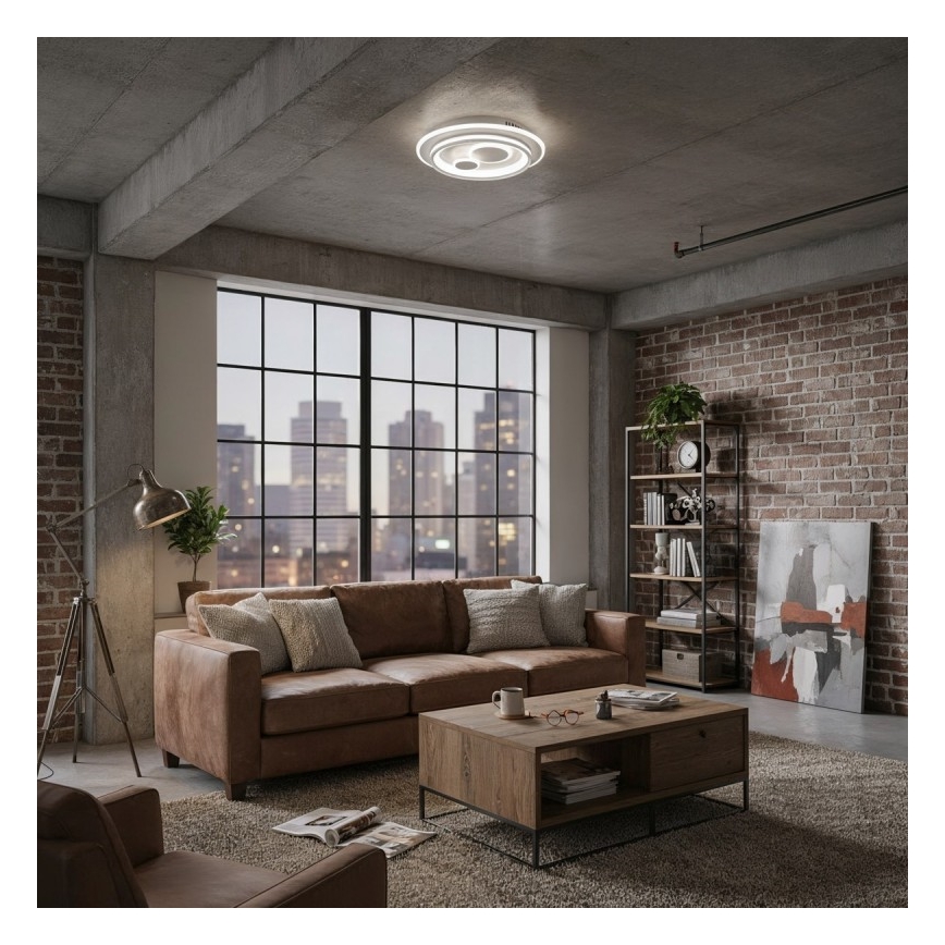 ITALUX - Plafonieră LED dimabilă PARCO, 55W, 230V, 3000–6500K, Ø 50 cm, albă + telecomandă