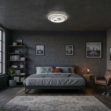 ITALUX - Plafonieră LED dimabilă PARCO, 55W, 230V, 3000–6500K, Ø 50 cm, albă + telecomandă