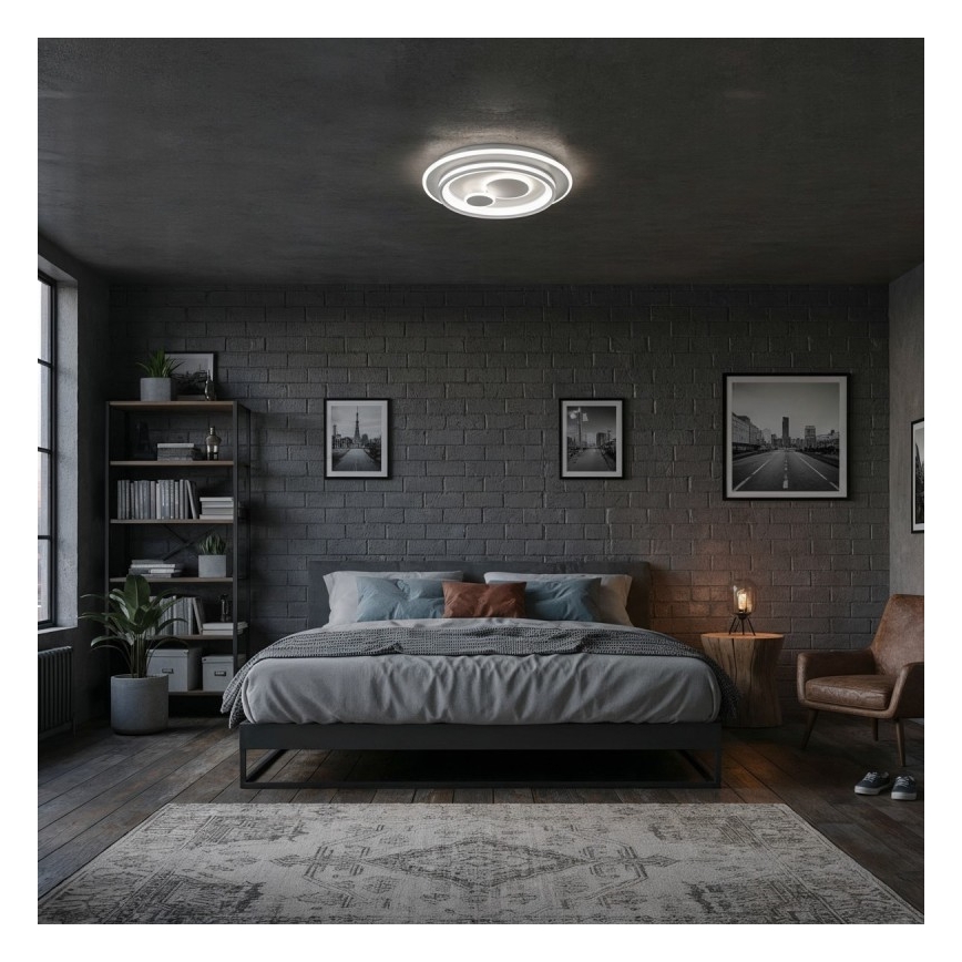 ITALUX - Plafonieră LED dimabilă PARCO, 55W, 230V, 3000–6500K, Ø 50 cm, albă + telecomandă