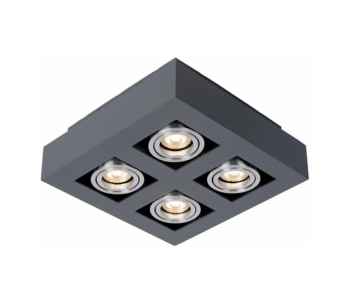 ITALUX IT8002S4-BK/AL - Plafonieră CASEMIRO 4xGU10/50W/230V